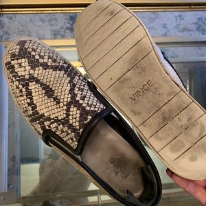 Vince snake print slip on sneakers- size 9